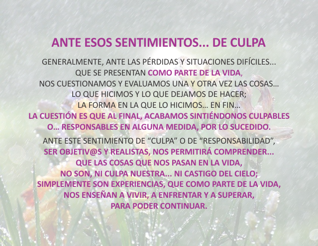 Ante esos sentimientos... De culpa Marzo 7 de 2012